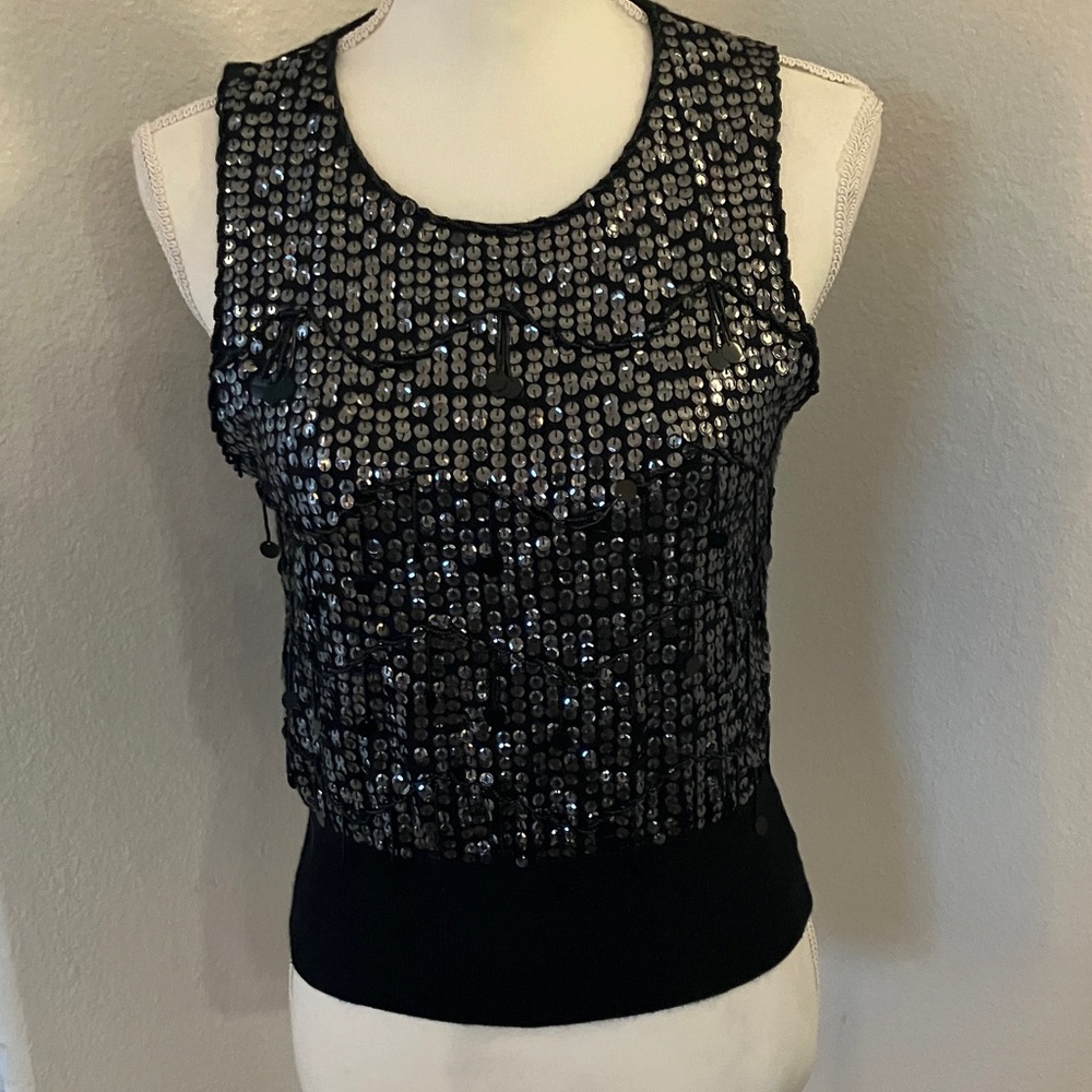 Y2K Forever 21 Black women’s Sequin Sleeveless Tank Top